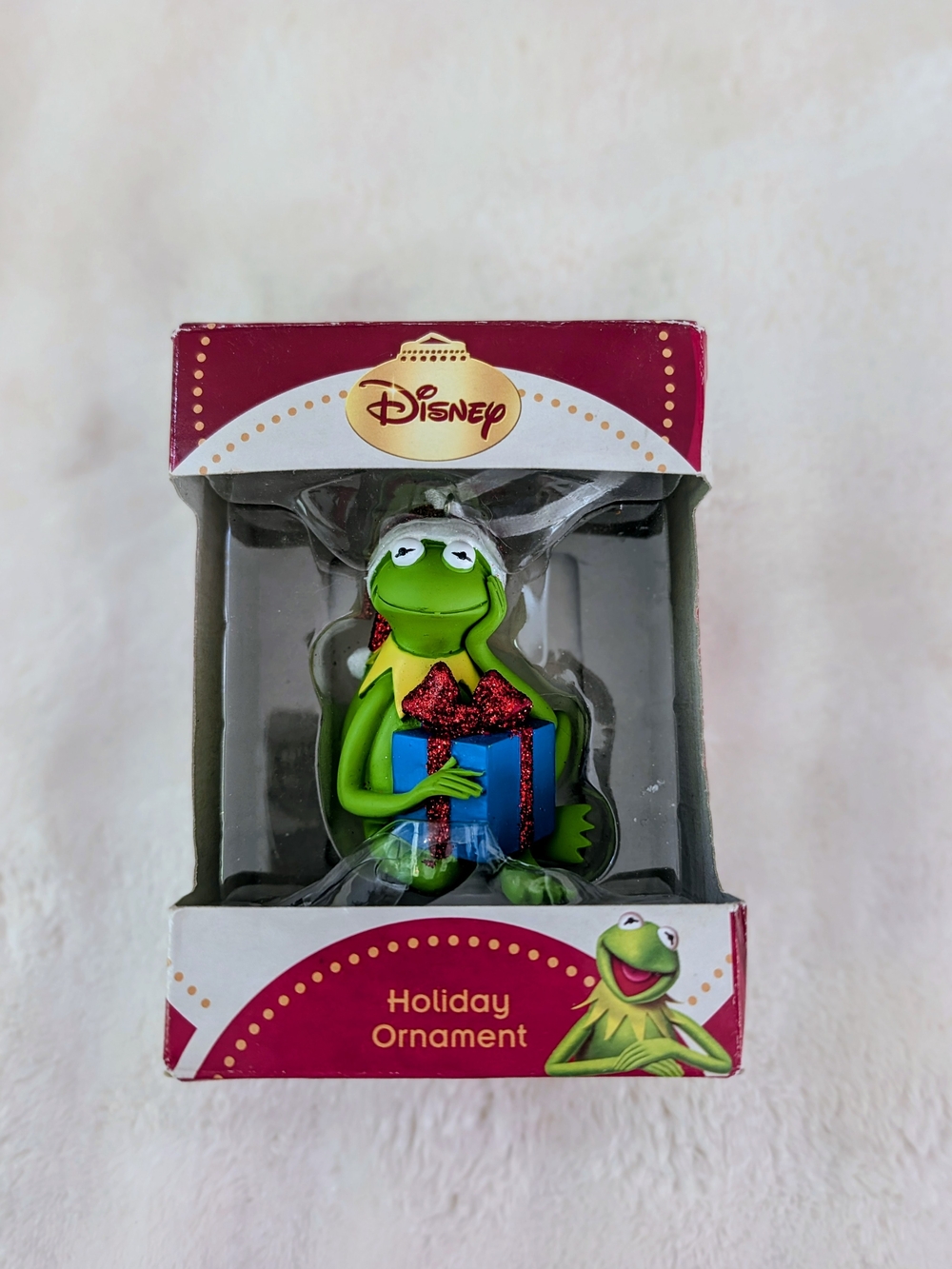 Disney Kermit the Frog Christmas Holiday Ornament Santa Hat Gift Boxed